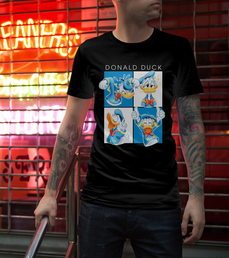 Donald Duck Emotions Blue Sailor Hat Bow Tie T-Shirt