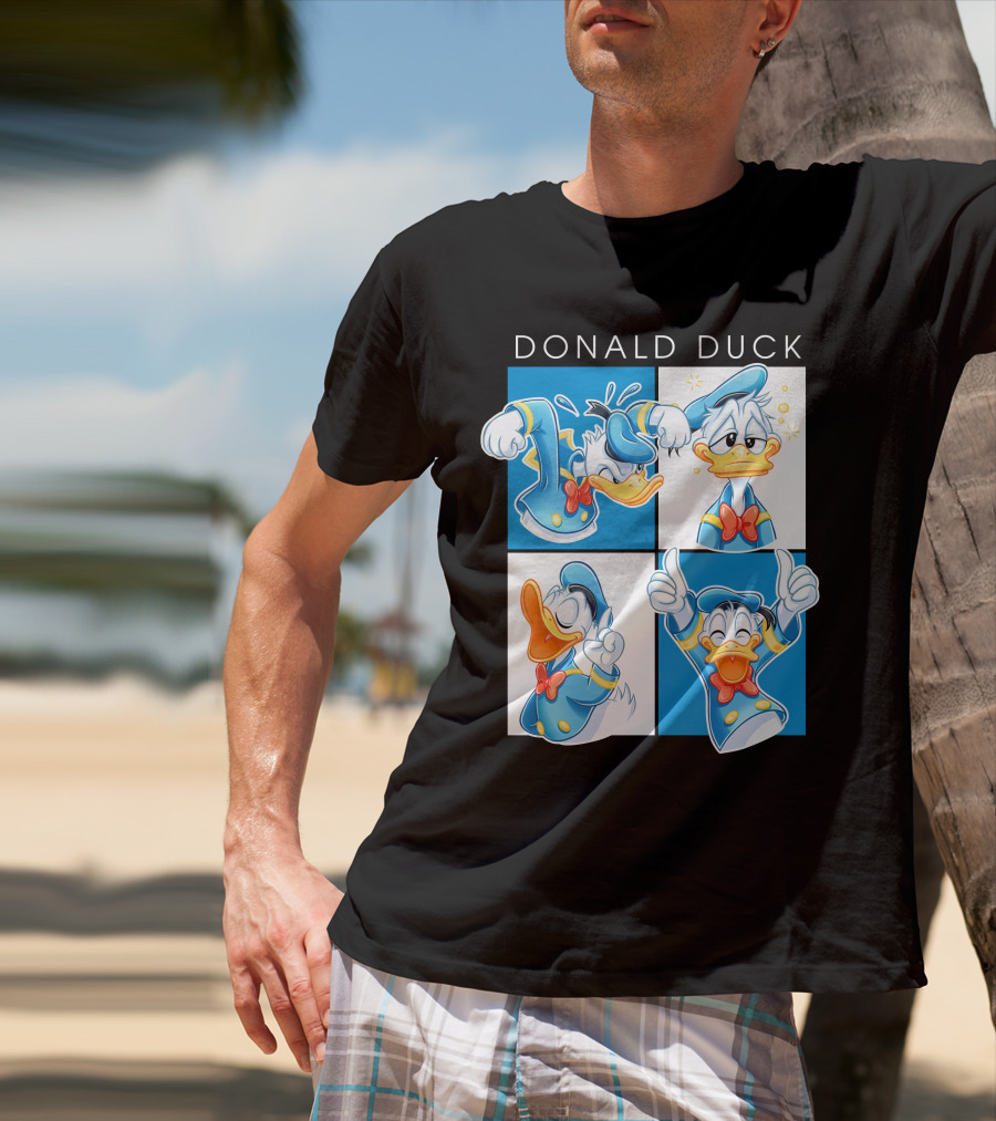 Donald Duck Emotions Blue Sailor Hat Bow Tie T-Shirt