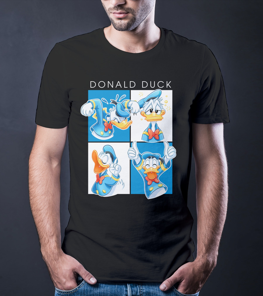 Donald Duck Emotions Blue Sailor Hat Bow Tie T-Shirt