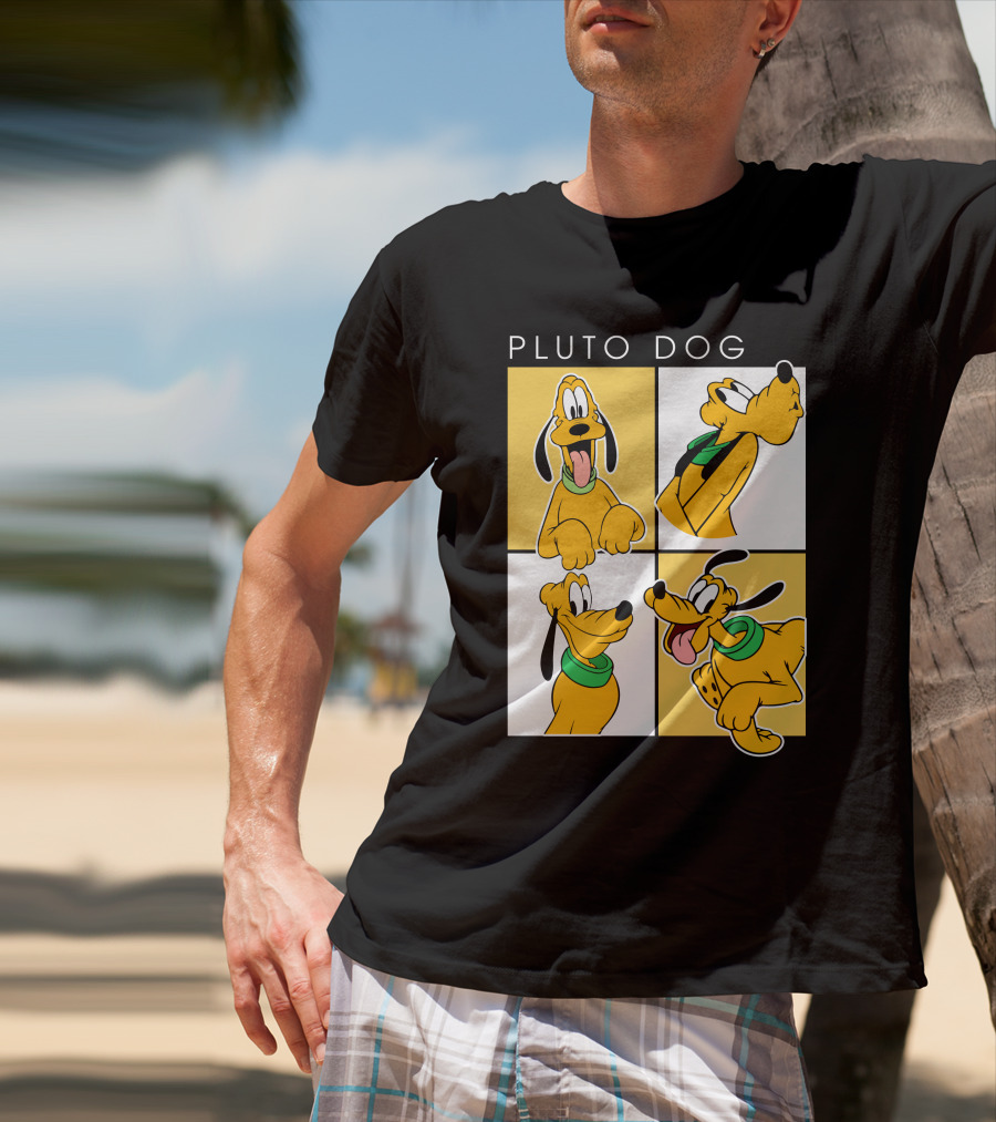 Pluto Dog Playful Expressions Collage T-Shirt