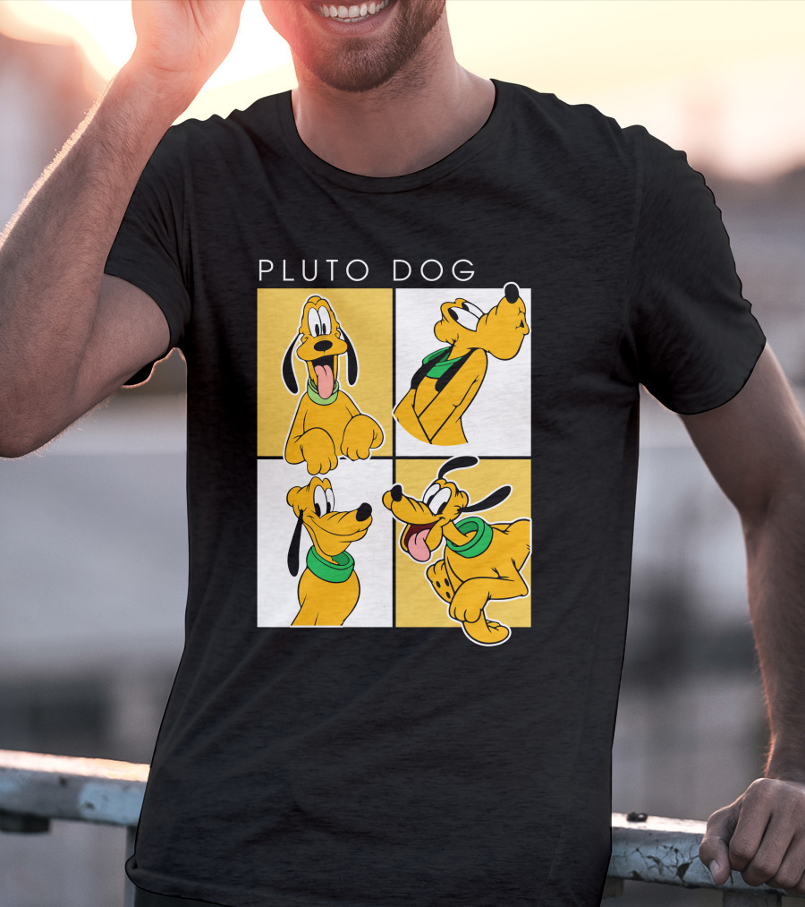 Pluto Dog Playful Expressions Collage T-Shirt