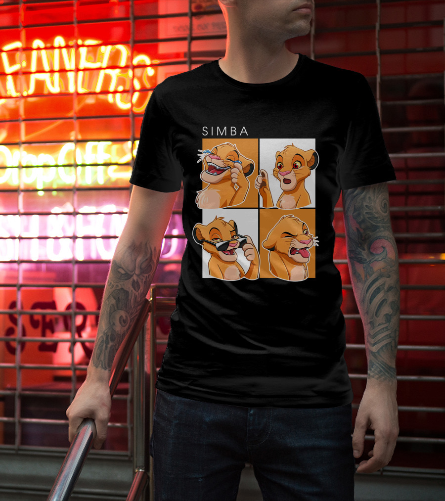 Simba Animated Expressions Four Panel T-Shirt