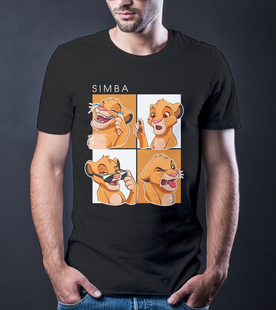 Simba Animated Expressions Four Panel T-Shirt