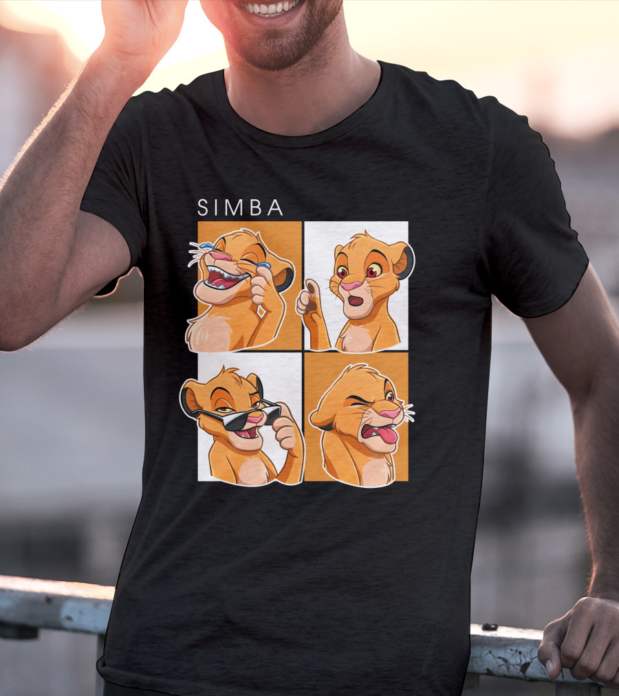 Simba Animated Expressions Four Panel T-Shirt