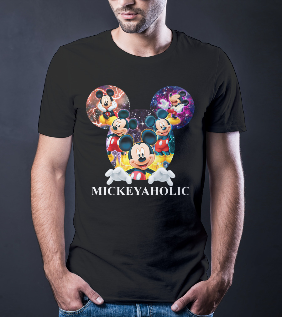 Mickeyaholic Colorful Cosmic Mickey Mouse Extravaganza T-Shirt