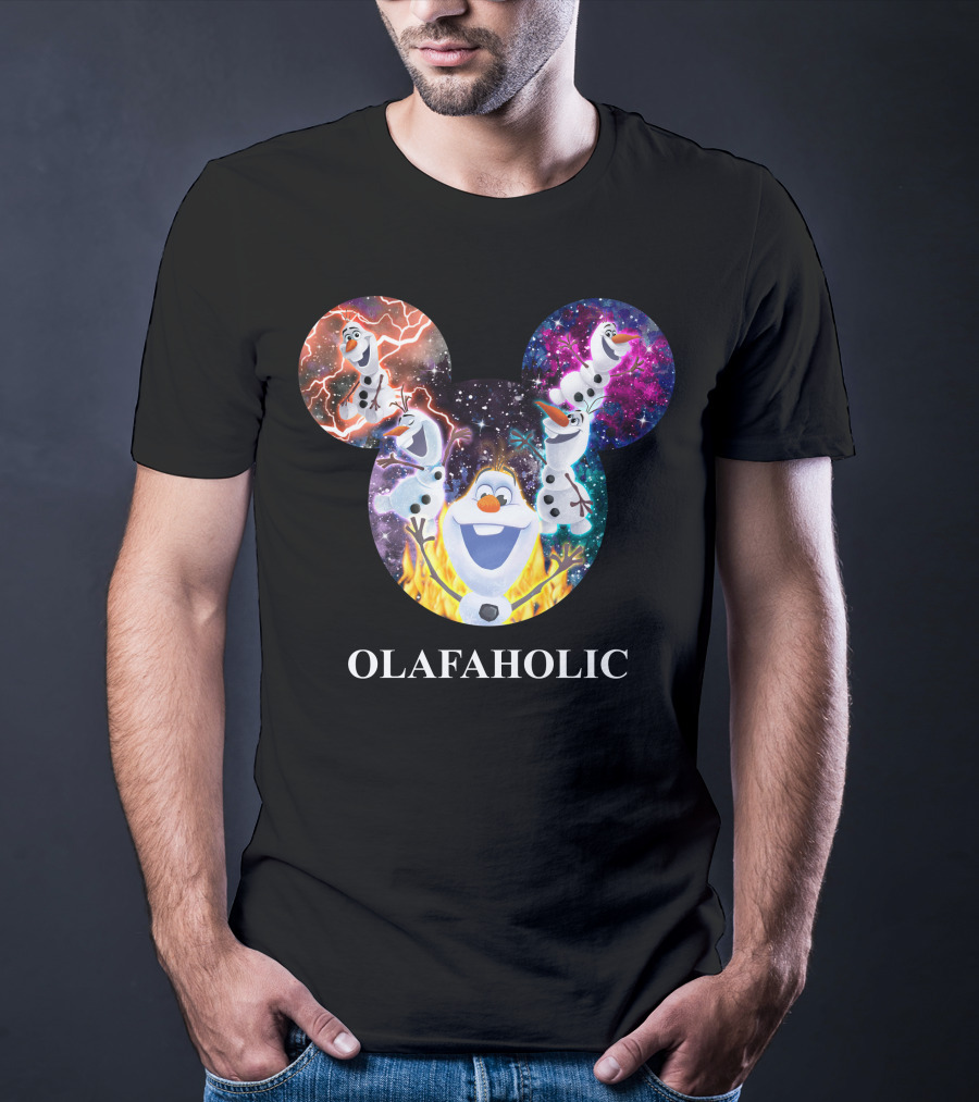 Olaf Olafholic Disney Frozen Olaf Galaxy Flame Mickey Ears T-Shirt