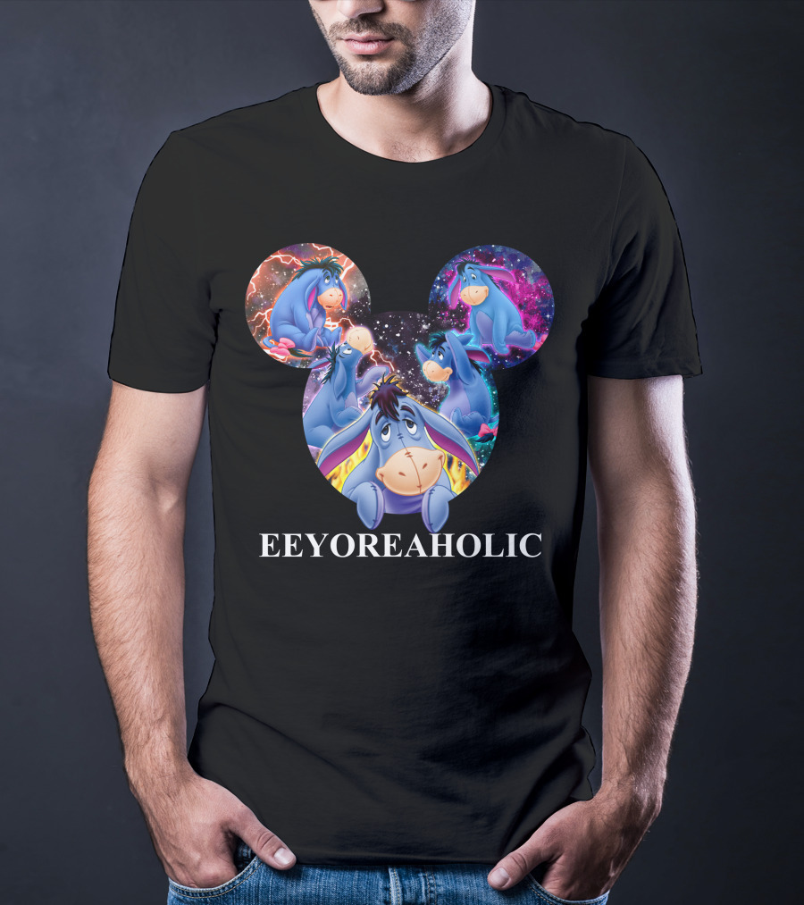 Eeyoreaholic Disney Mickey Mouse Head Galaxy Eeyore T-Shirt