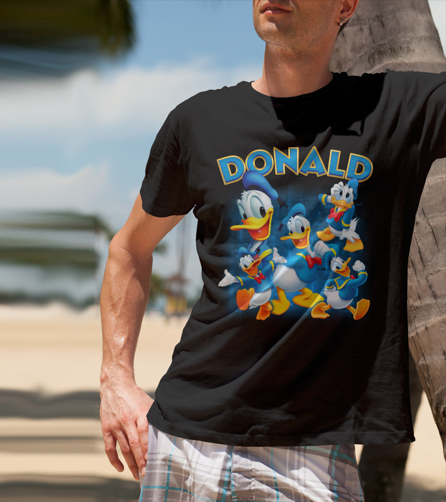 Donald Duck Blue Suit Yellow Duckling Cartoon Character Collection T-Shirt