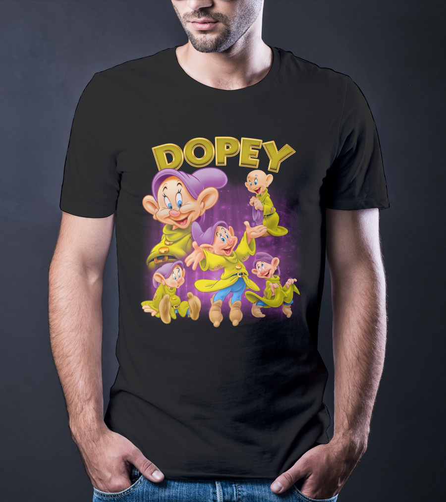 Dopey Disney Snow White Character Multiple Expressions T-Shirt