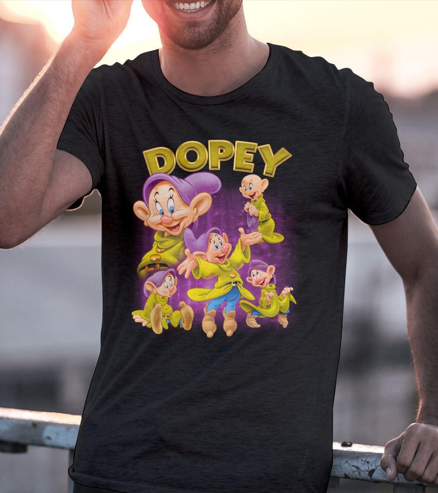 Dopey Disney Snow White Character Multiple Expressions T-Shirt