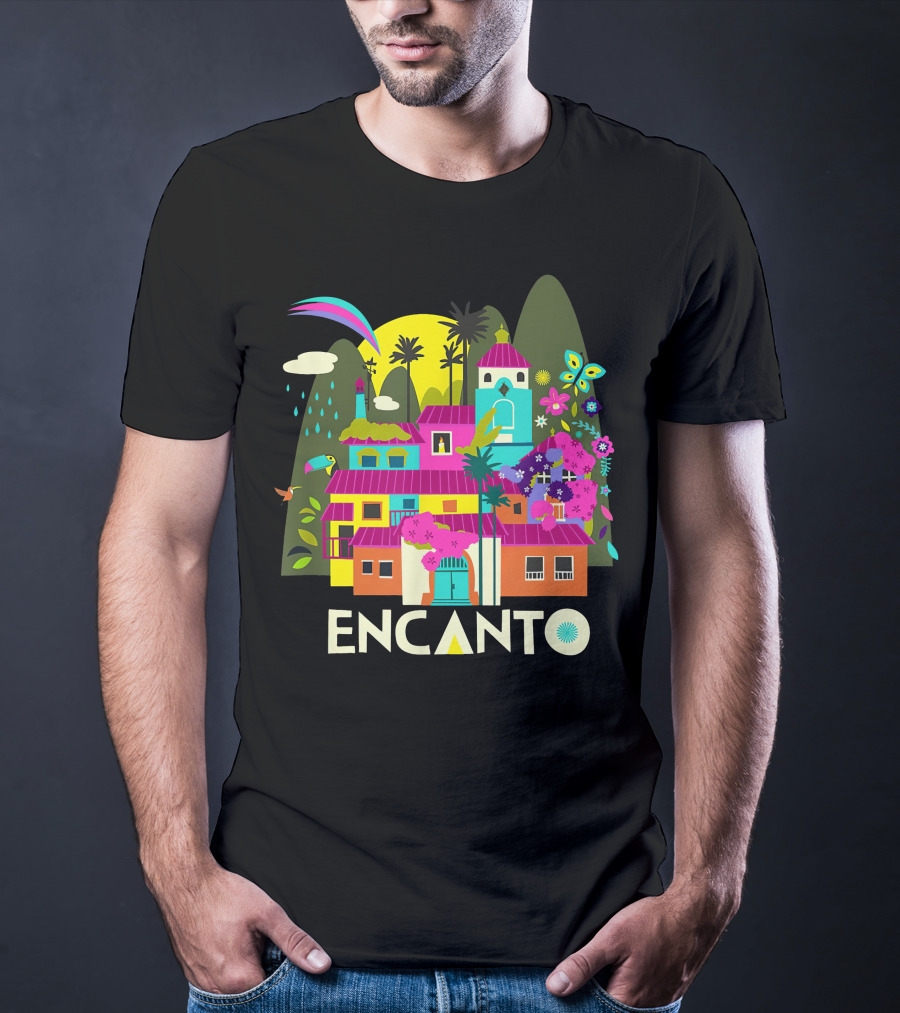 Encanto Casita With Colorful Butterfly And Tropical Flora T-Shirt