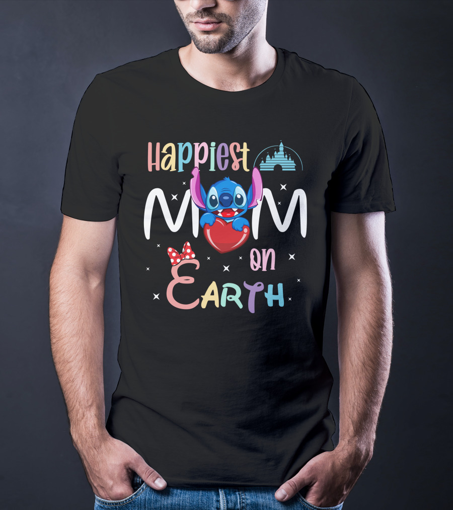 Happiest Mom On Earth Stitch Castle T-Shirt