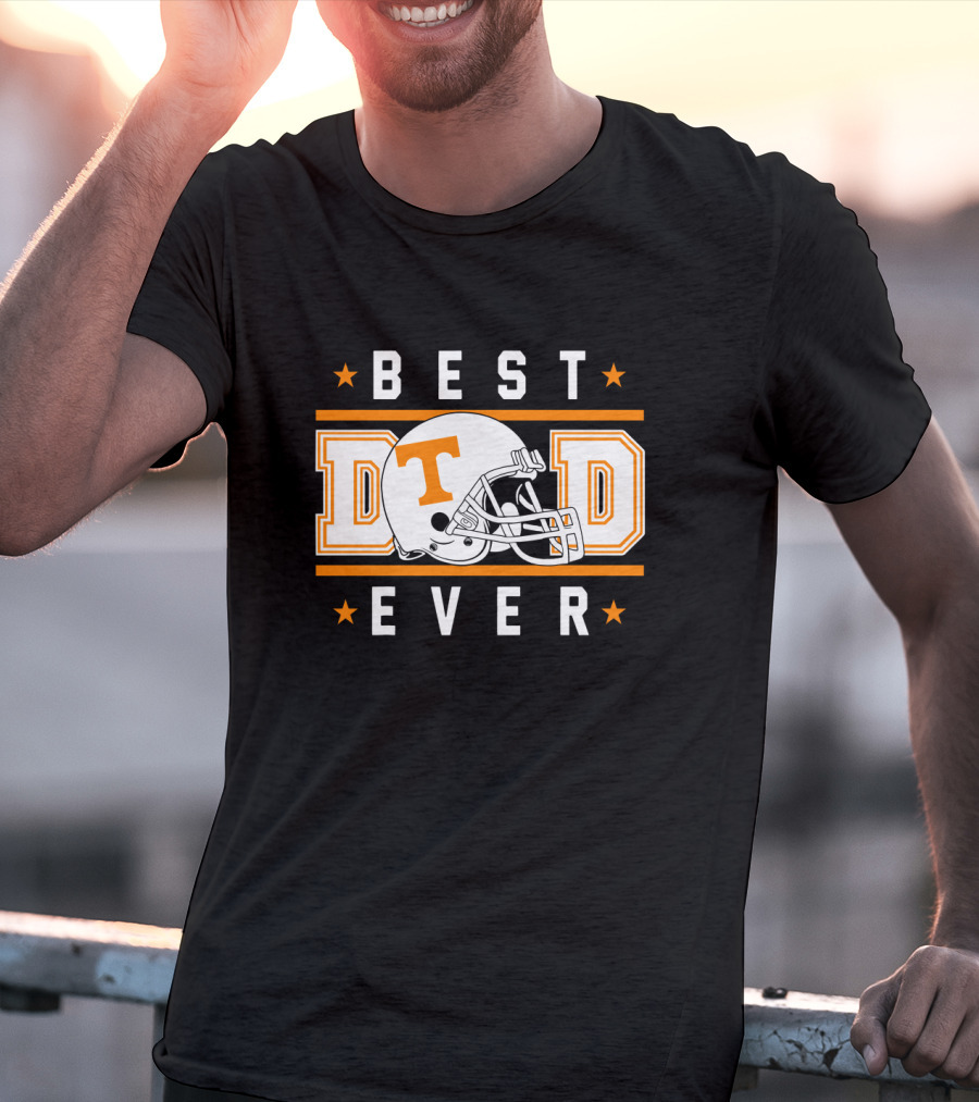 Best Dad Ever Tennessee Volunteers Football Helmet T-Shirt