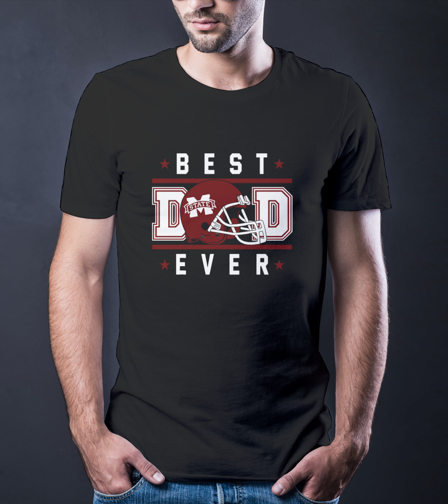 Best Dad Ever Mississippi State Bulldogs Helmet T-Shirt