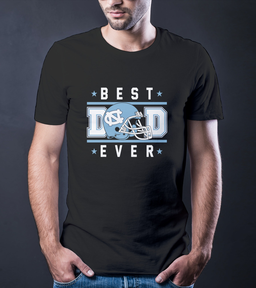 Best Dad Ever North Carolina Tar Heels Football Helmet T-Shirt