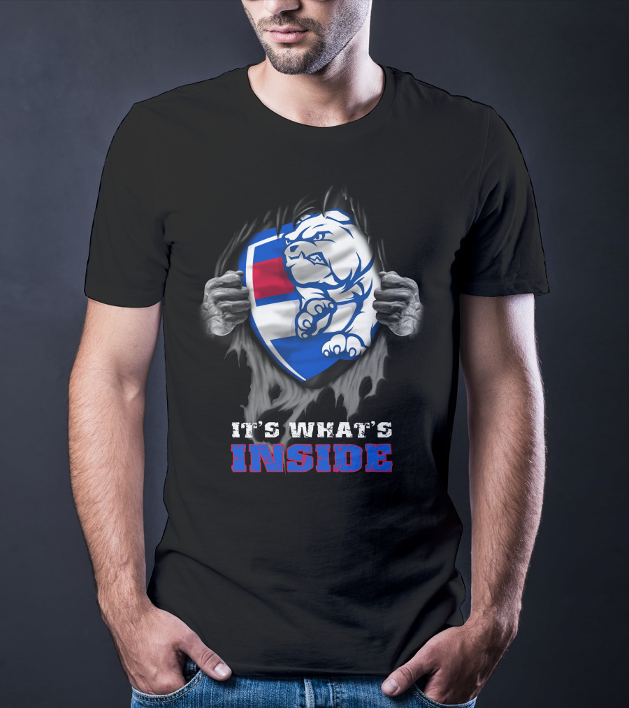 Western Bulldogs It's What's Inside Bulldog Shield T-Shirt