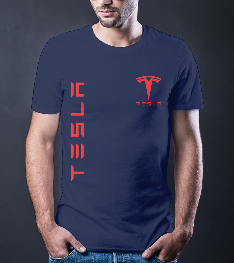 Tesla Logo And Stylized Lettering T-Shirt