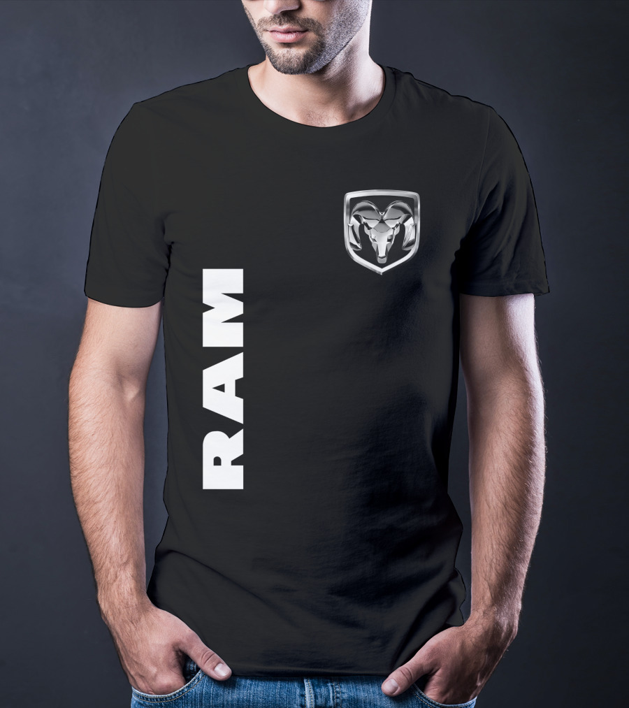 RAM Logo Metallic Emblem Dodge Truck Brand T-Shirt