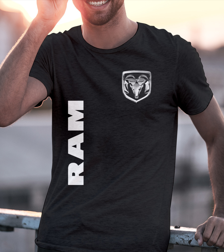 RAM Logo Metallic Emblem Dodge Truck Brand T-Shirt