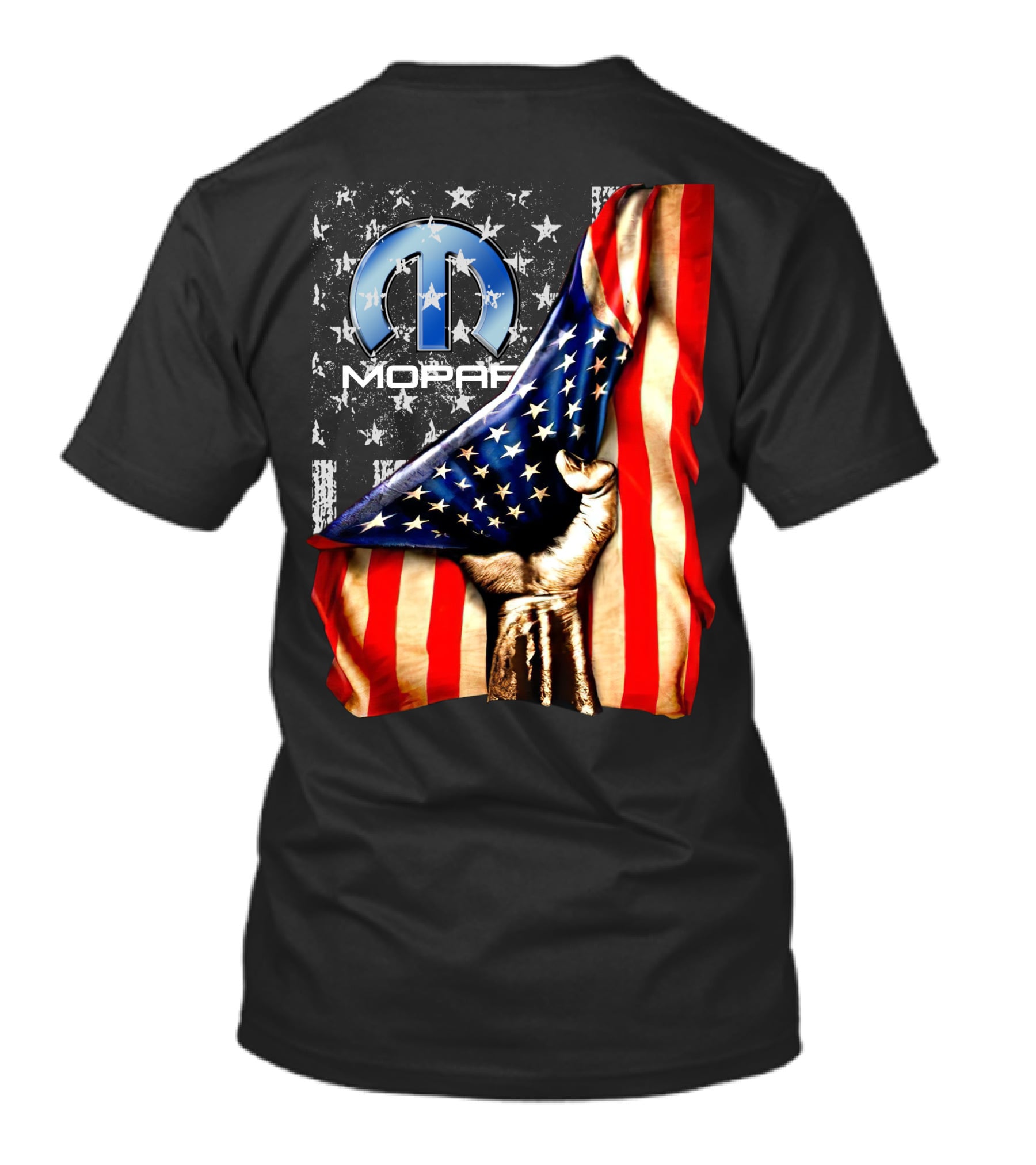 MOPAR American Flag Grunge Style With Fist And Stars T-Shirt
