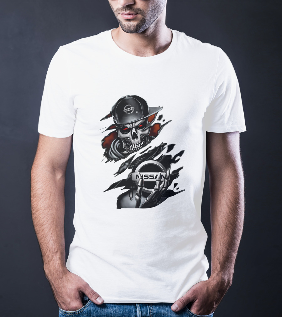 Nissan Navara Skeleton Graphic With Logo And Cap T-Shirt