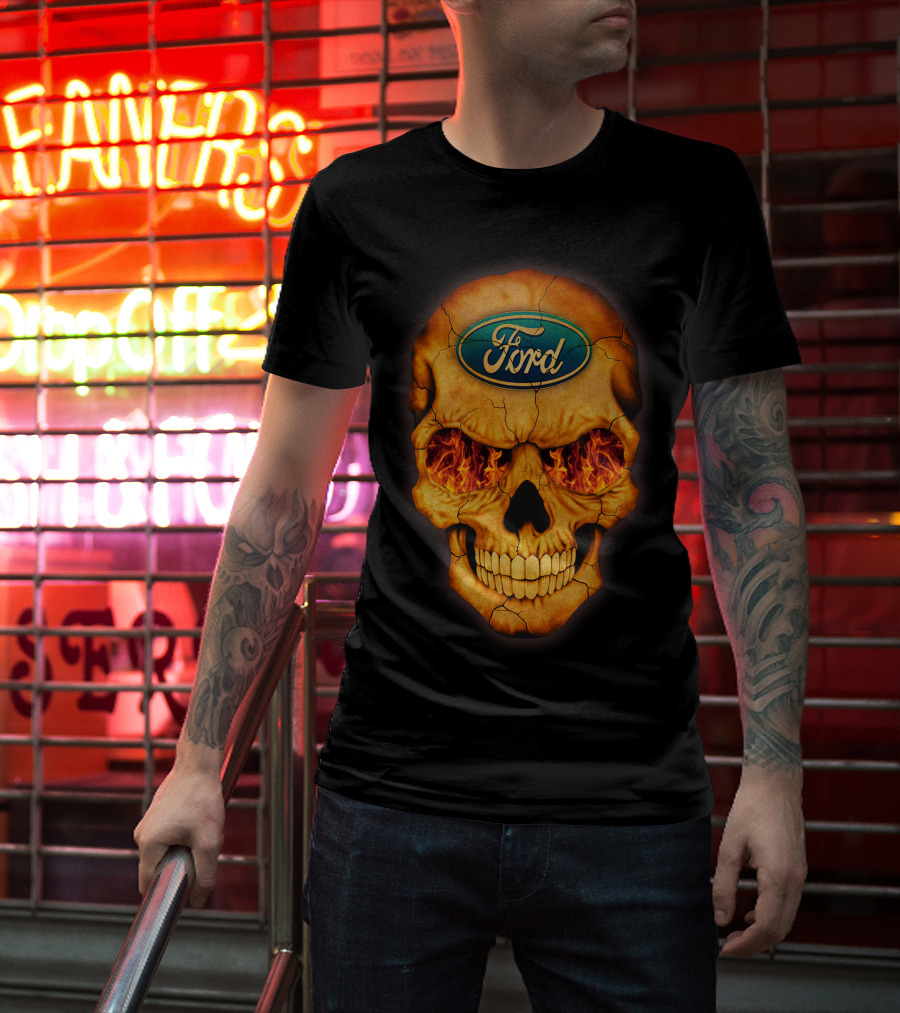 Ford Skull Flaming Eyes T-Shirt