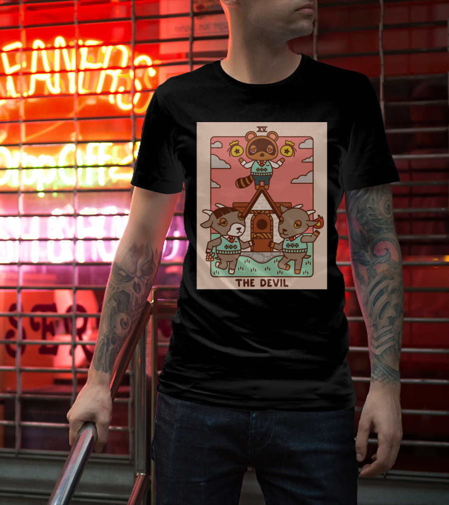 Animal Crossing Tarot Card XV The Devil Tom Nook T-Shirt