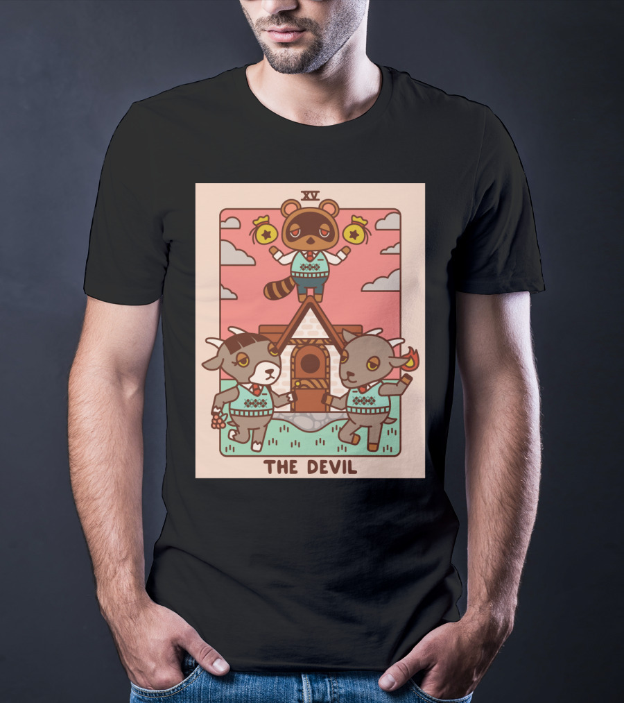 Animal Crossing Tarot Card XV The Devil Tom Nook T-Shirt