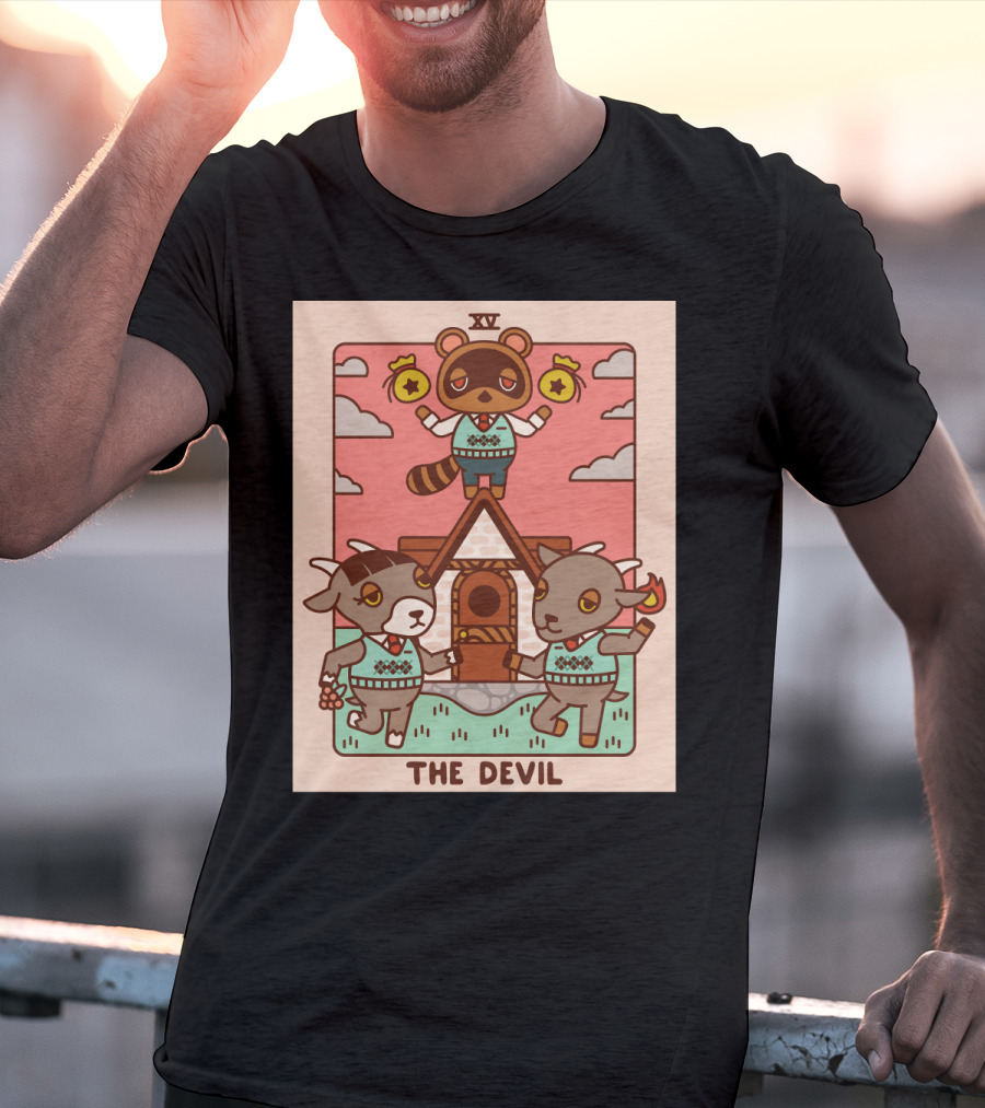 Animal Crossing Tarot Card XV The Devil Tom Nook T-Shirt