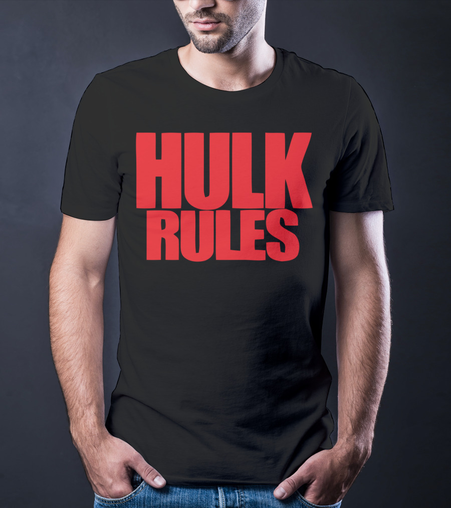 Hulk Rules Red Block Letters T-Shirt