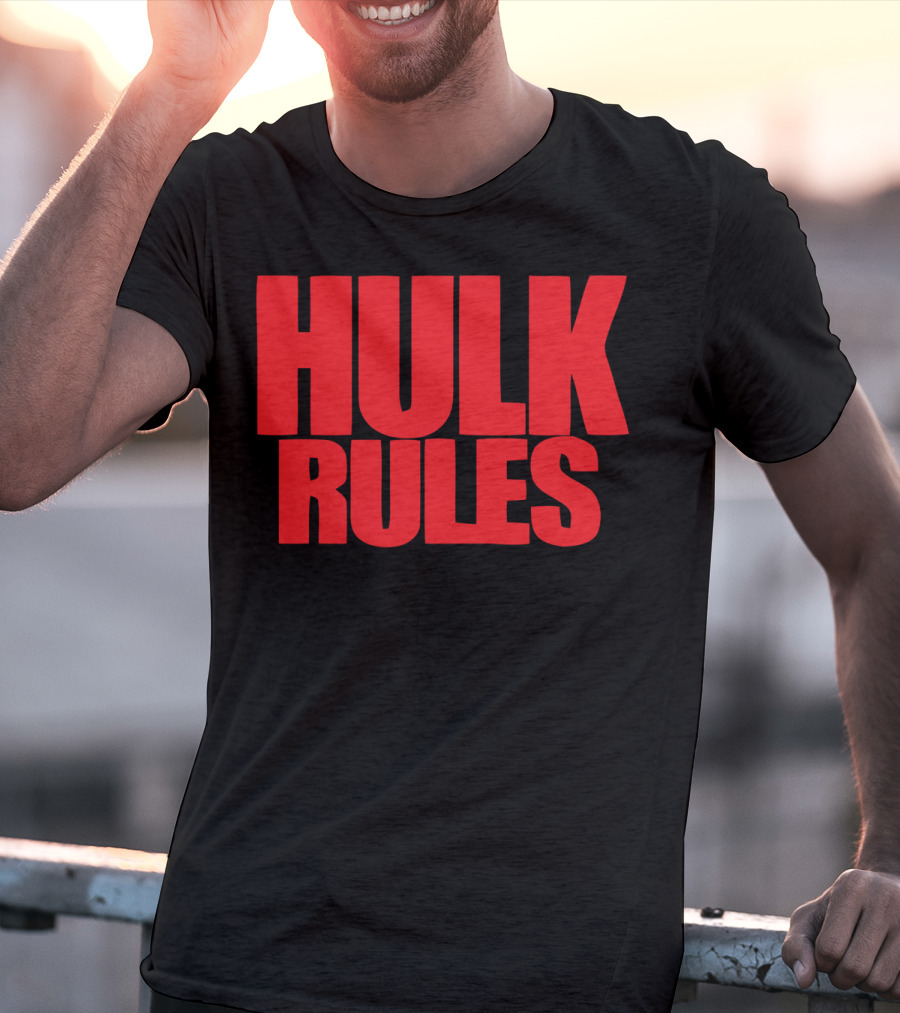 Hulk Rules Red Block Letters T-Shirt