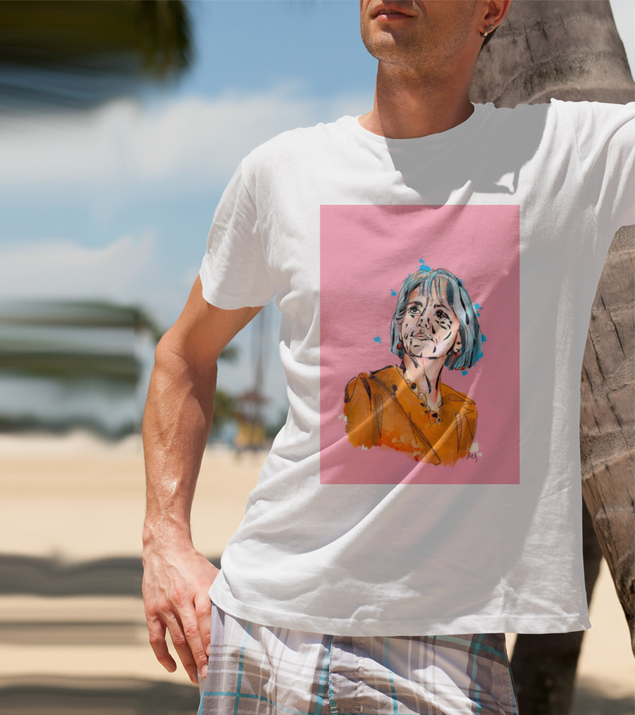 Bonnie Henry Vibrant Portrait On Pink Background T-Shirt