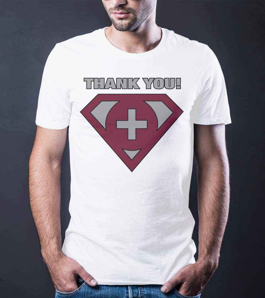 Thank You Superhero Symbol Plus Sign T-Shirt