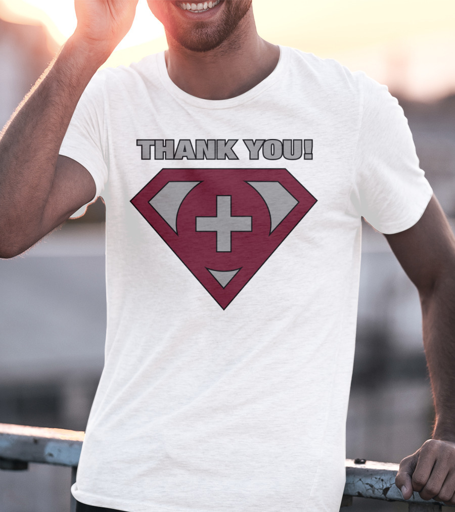 Thank You Superhero Symbol Plus Sign T-Shirt