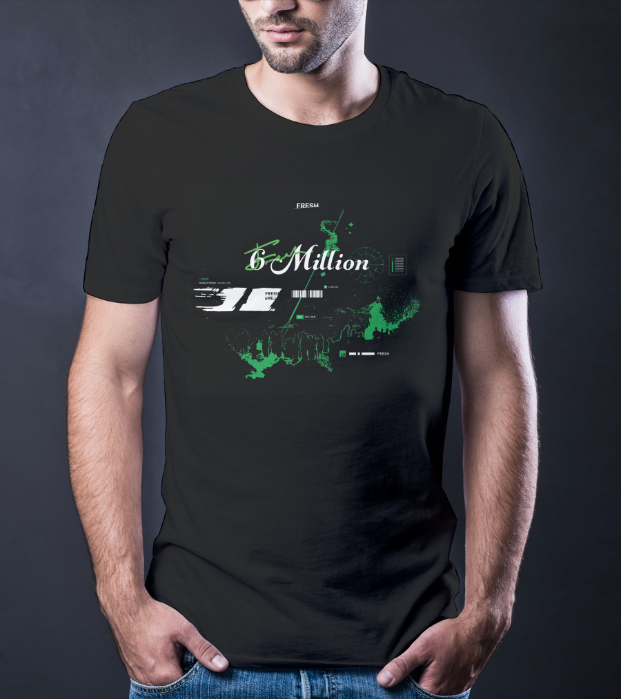 Fresh 6 Million Merch Celebration Green Astronaut T-Shirt