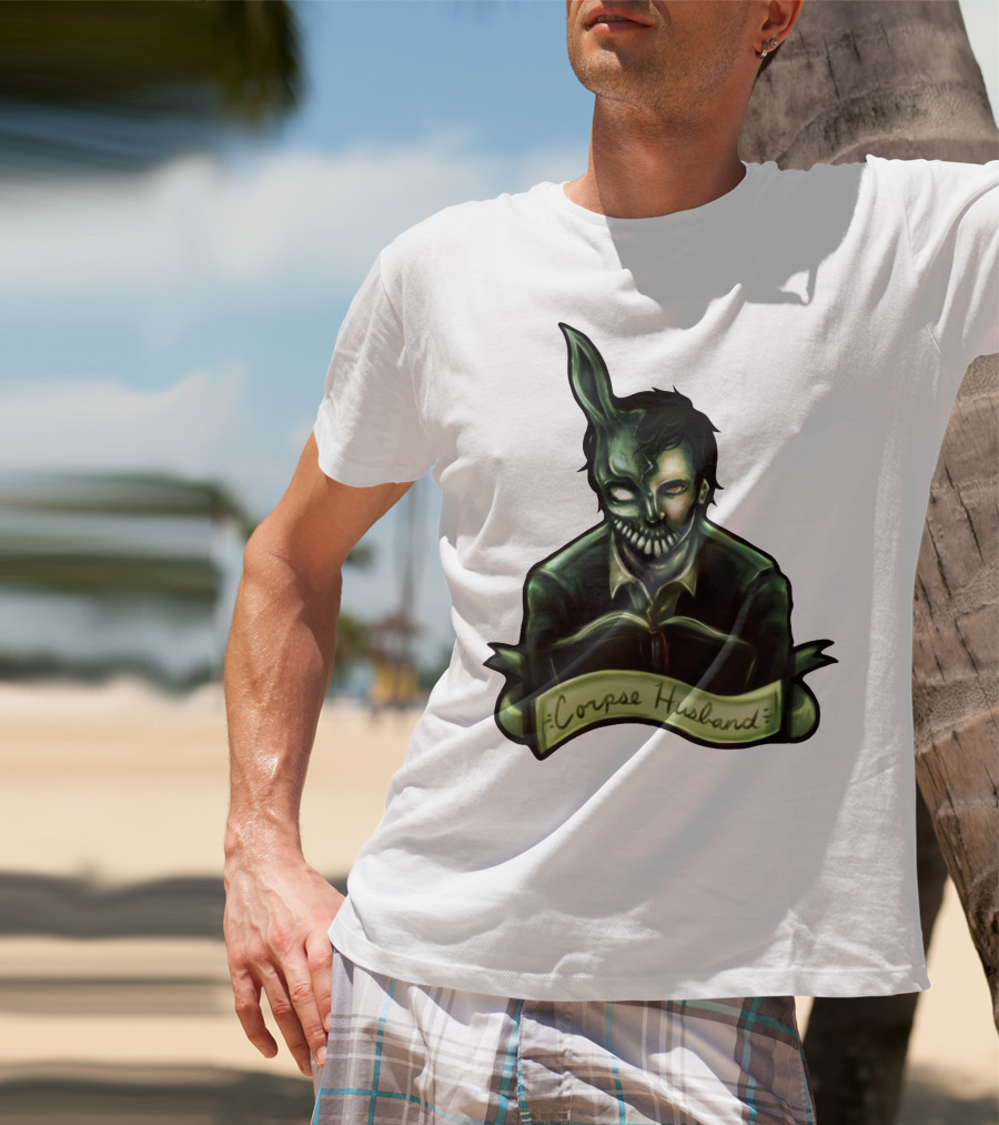 Corpse Husband Half-Mask Grim Monocle Banner T-Shirt