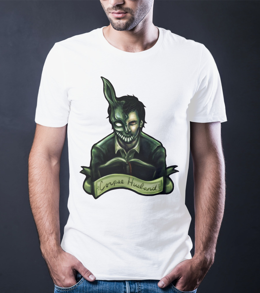 Corpse Husband Half-Mask Grim Monocle Banner T-Shirt