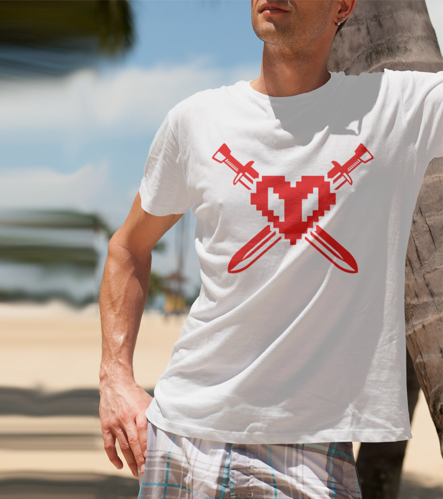 Philza Pixel Heart Crossed Swords Merch T-Shirt