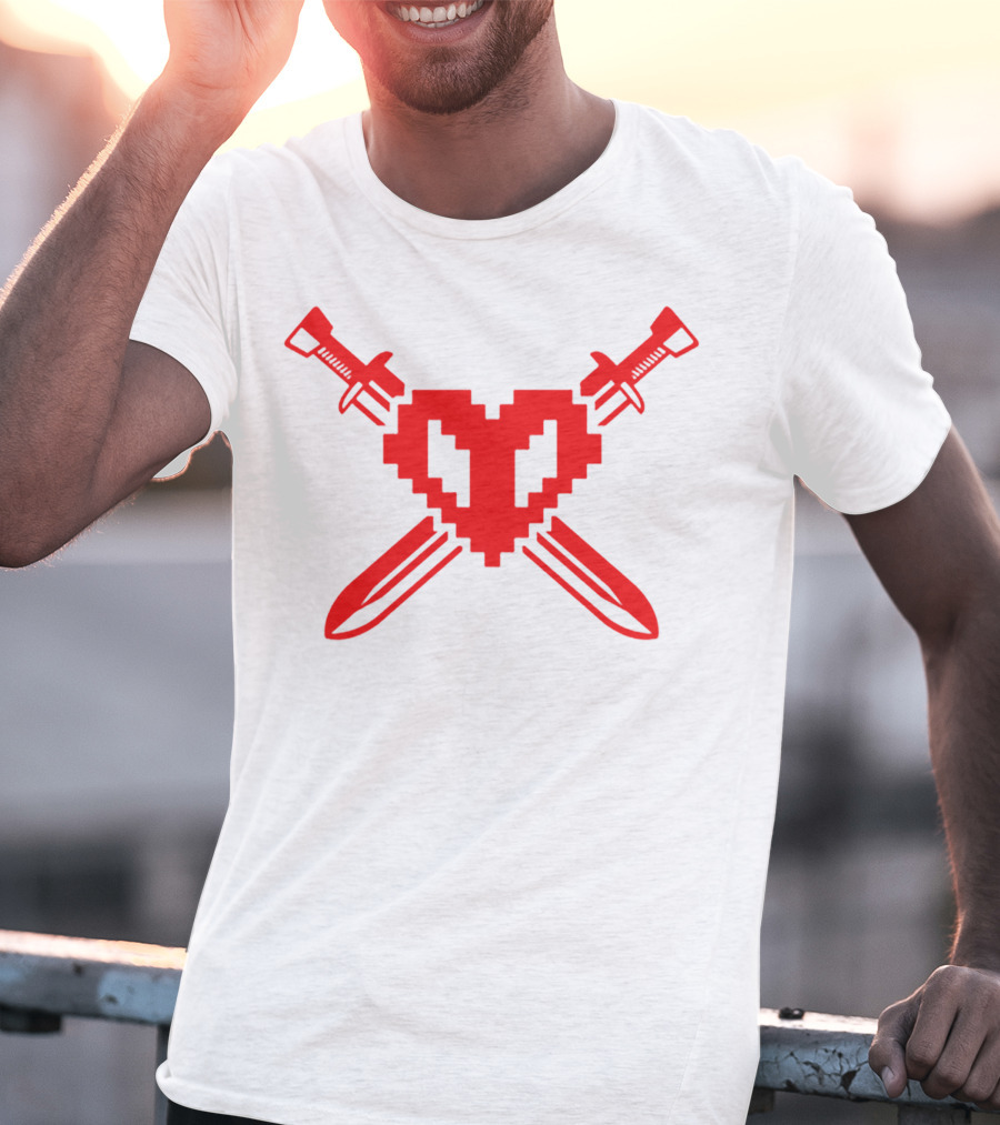 Philza Pixel Heart Crossed Swords Merch T-Shirt