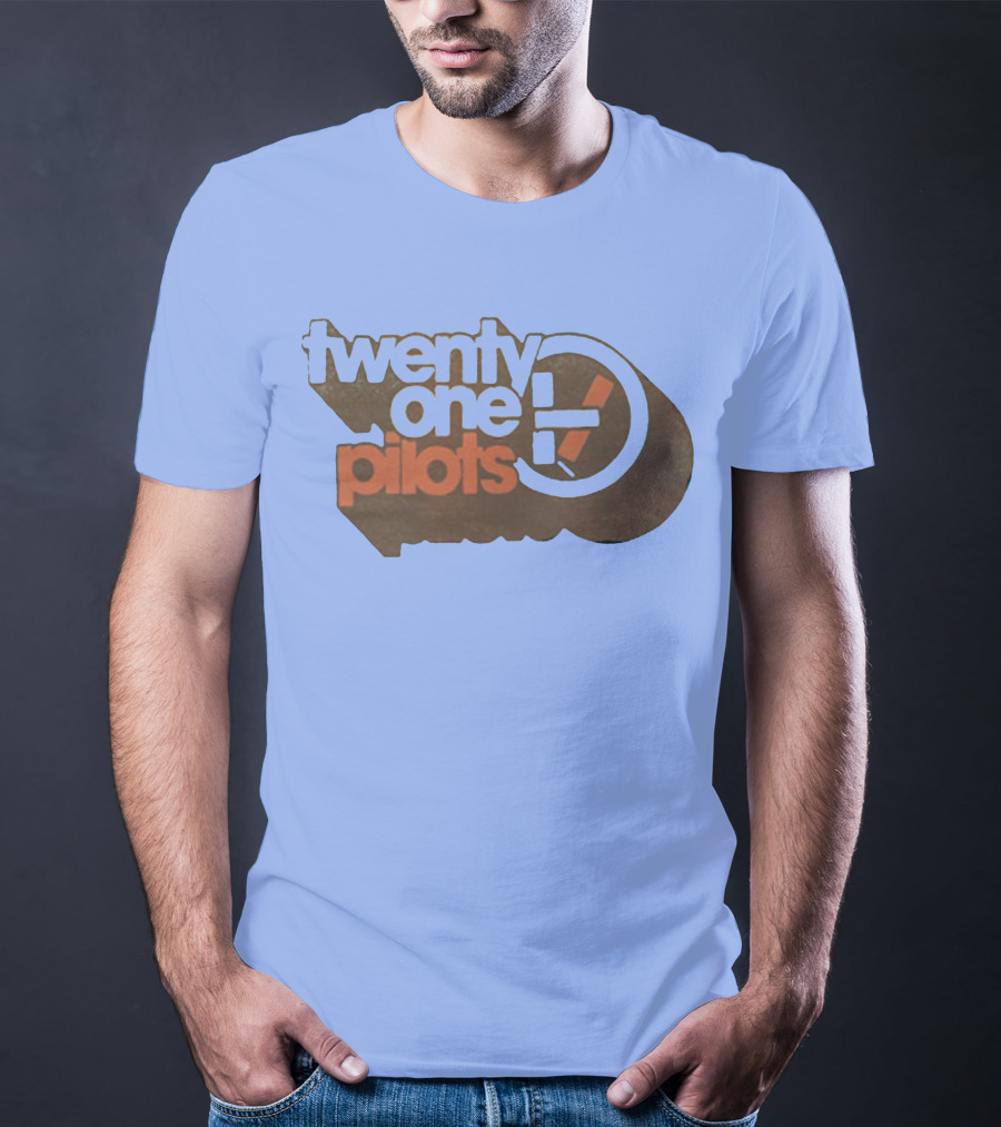 Twenty One Pilots Logo On Light Blue Background T-Shirt