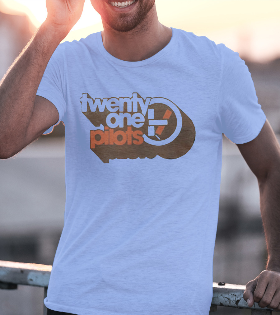 Twenty One Pilots Logo On Light Blue Background T-Shirt