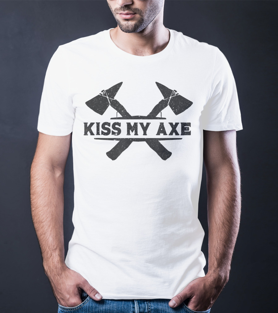 Kiss My Axe Vintage Hatchet Axe Throwing T-Shirt