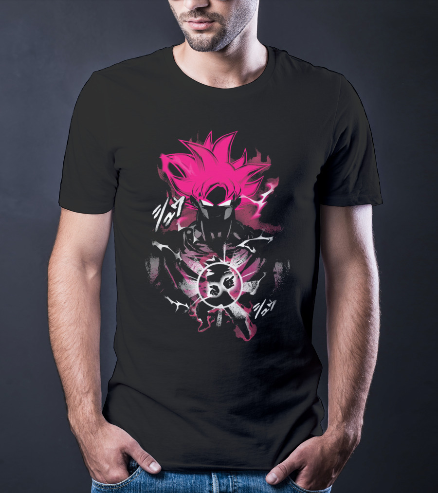 Attack Of The Saiyan Pink Hair Power Energy Aura T-Shirt
