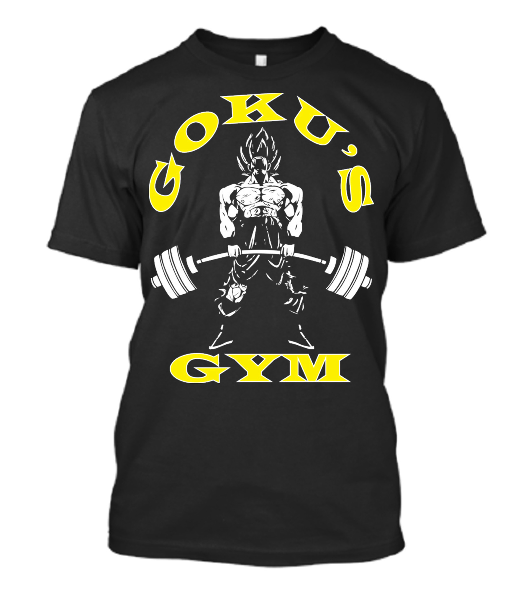 Goku's Gym Deadlift White And Yellow Power Lifting T-Shirt