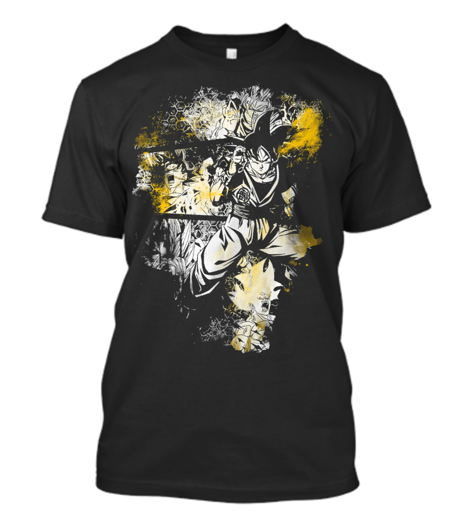Grunge Instinct Goku Super Saiyan Yellow And Black Elements T-Shirt