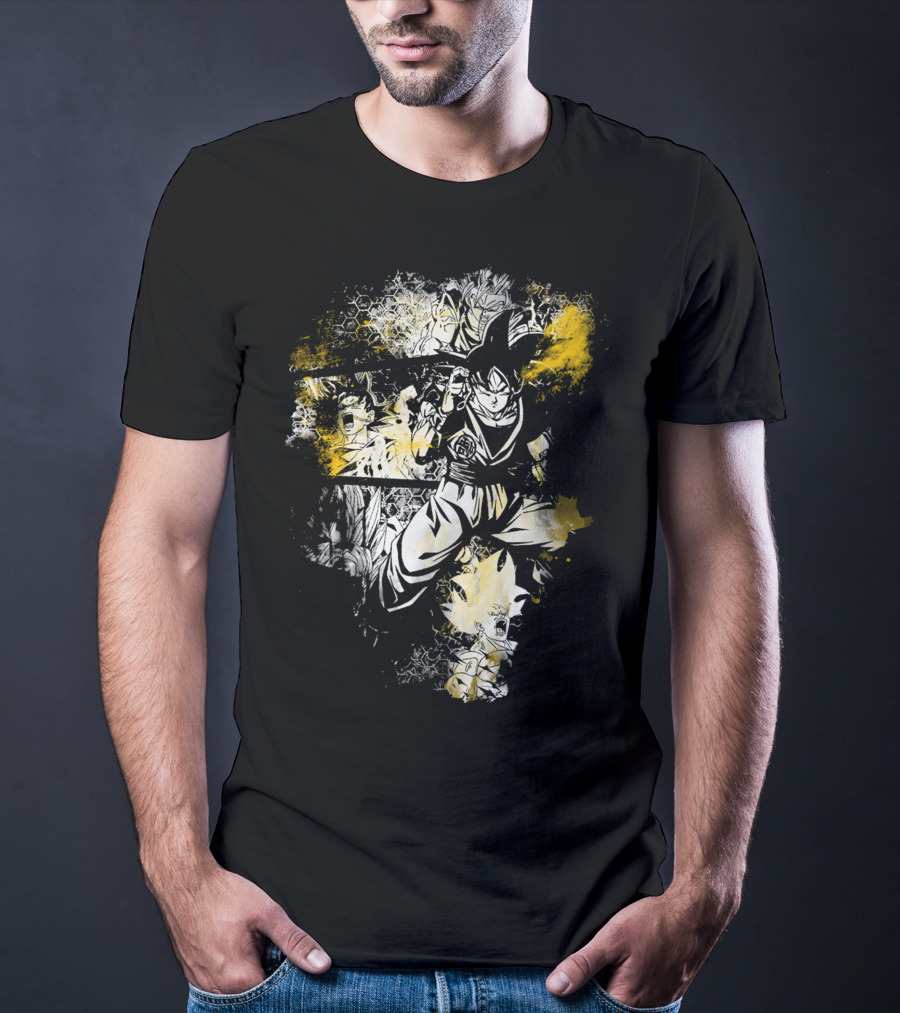 Grunge Instinct Goku Super Saiyan Yellow And Black Elements T-Shirt
