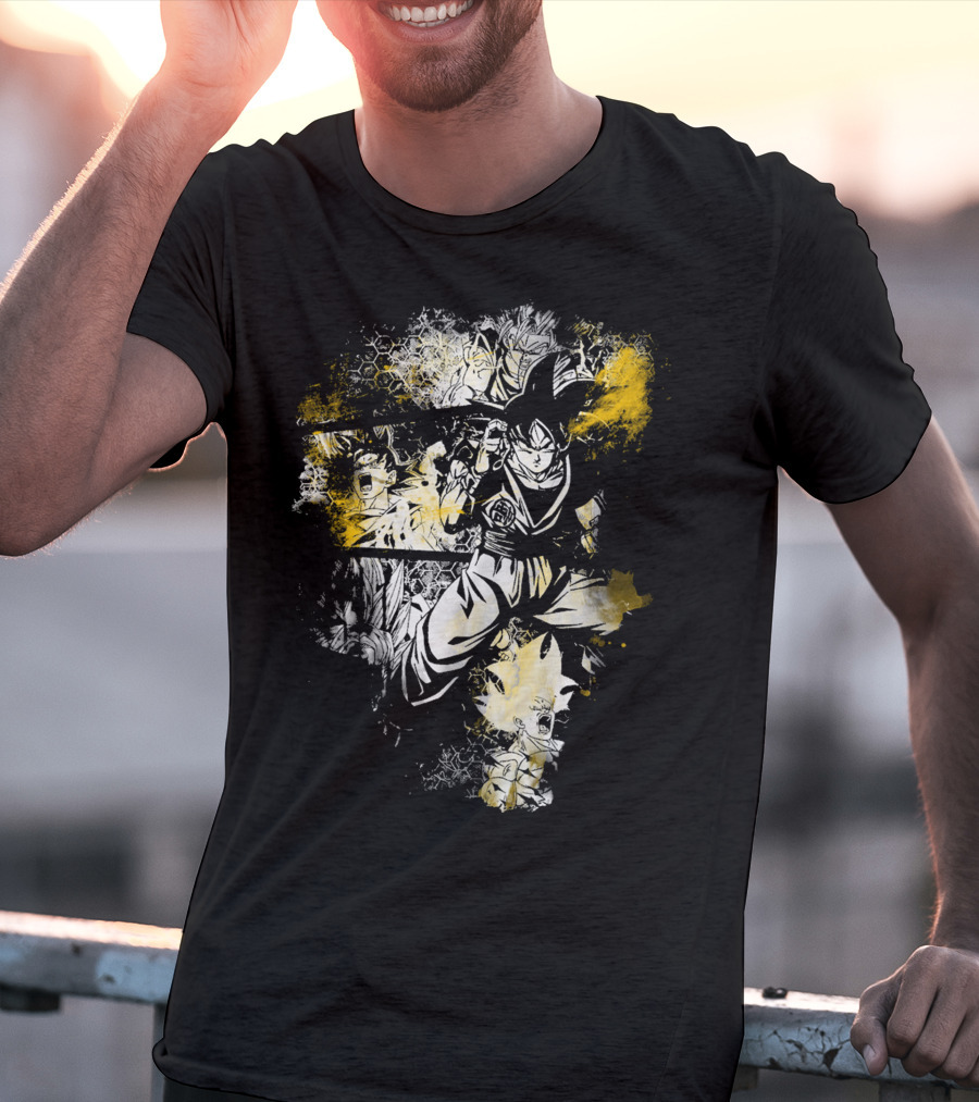 Grunge Instinct Goku Super Saiyan Yellow And Black Elements T-Shirt