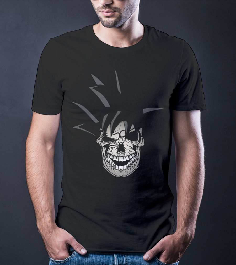 Krazy Saiyan Skull With Spiked Hair T-Shirt