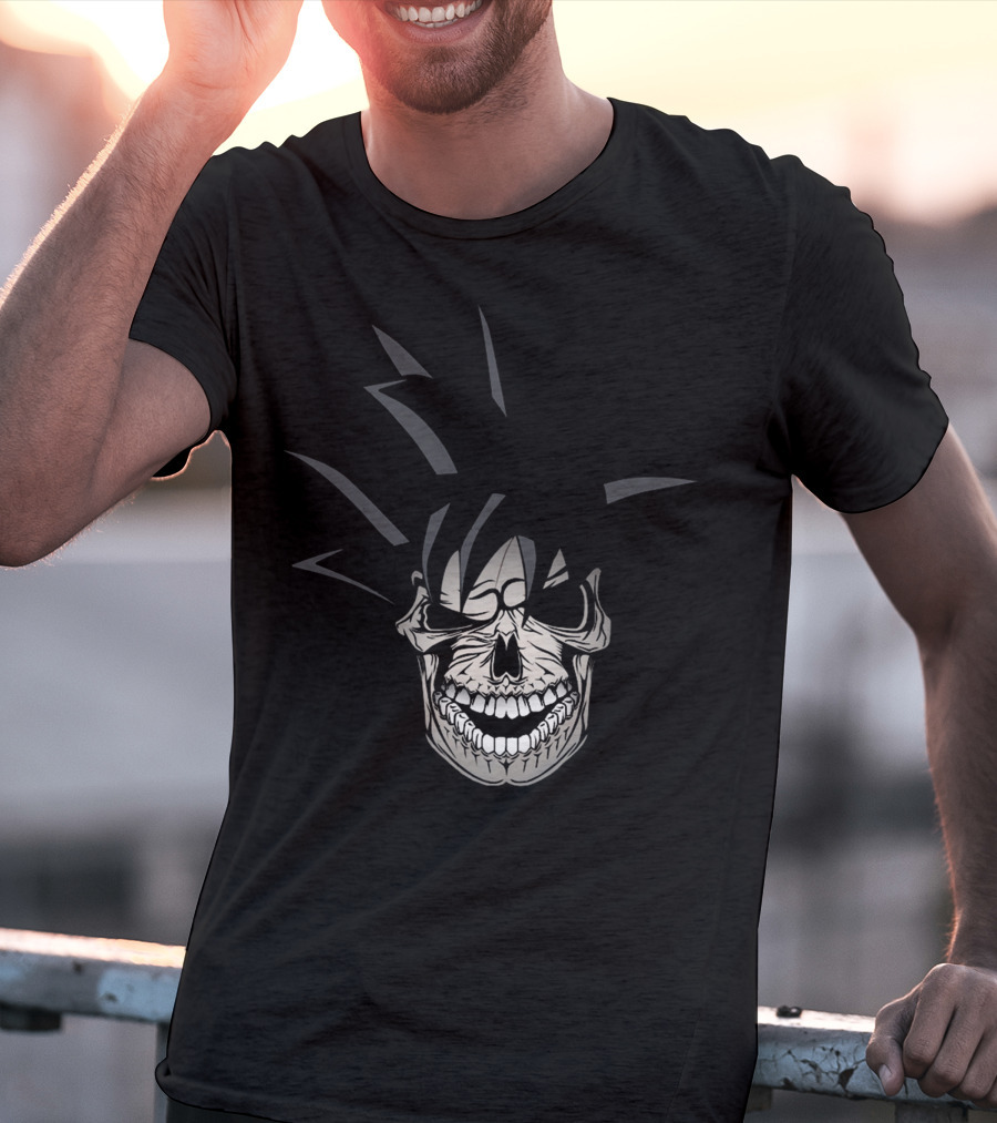 Krazy Saiyan Skull With Spiked Hair T-Shirt