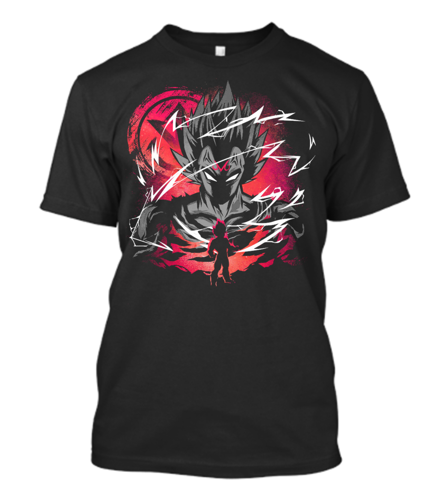 Majin Saiyan Prince Power Surge With Red Aura And Lightning T-Shirt